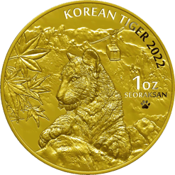 2022 South Korean Tiger 1oz .999 Gold Round