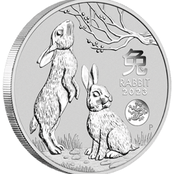 2023 year of the rabbit with dragon privy 1oz. 9999 silver bullion coin