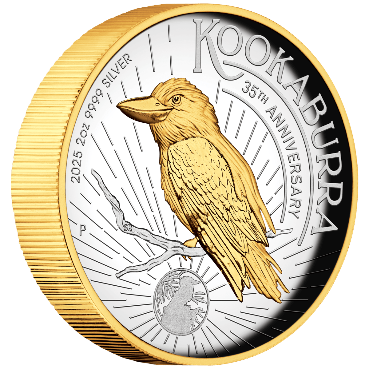 2025 australian kookaburra 2oz silver proof gilded coin - image 2