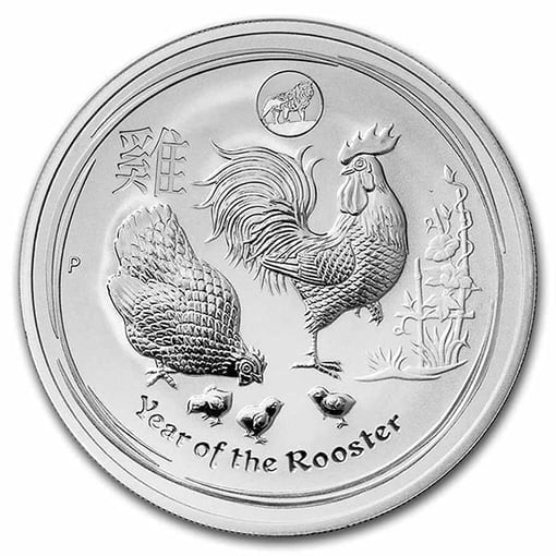 2017 year of the rooster lion privy 1oz 9999 silver bullion coin lunar series ii