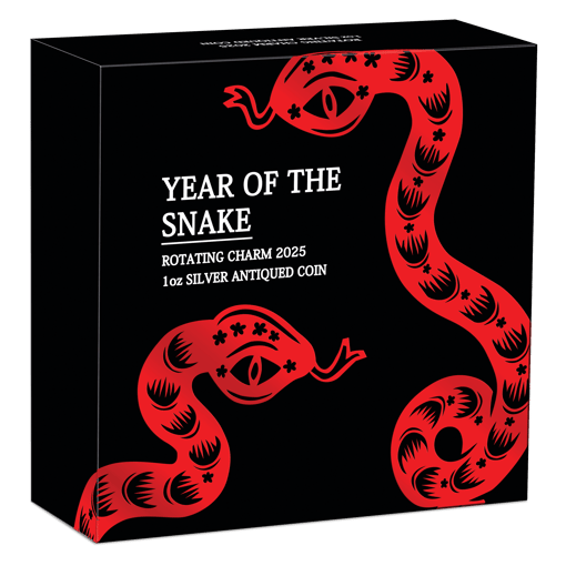 2025 year of the snake rotating charm 1oz silver antiqued coin - image 6