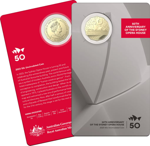 2023 50th anniversary of the sydney opera house uncirculated coin - albr