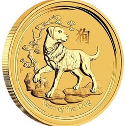 2018 Year of the Dog 2oz .9999 Gold Bullion Coin - Lunar Series - The Perth Mint BU