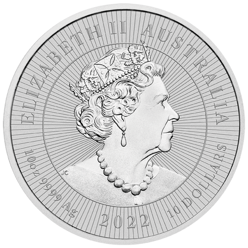 2022 mother & baby dingo 10oz. 9999 silver bullion piedfort coin