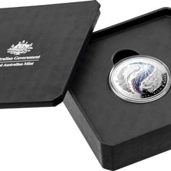 2022 $5 great barrier reef 1oz. 999 silver coloured proof domed coin