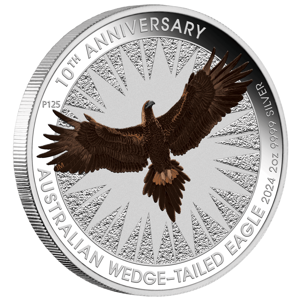 2024 wedge tailed eagle 10th anniversary 2oz coloured silver coin - image 3