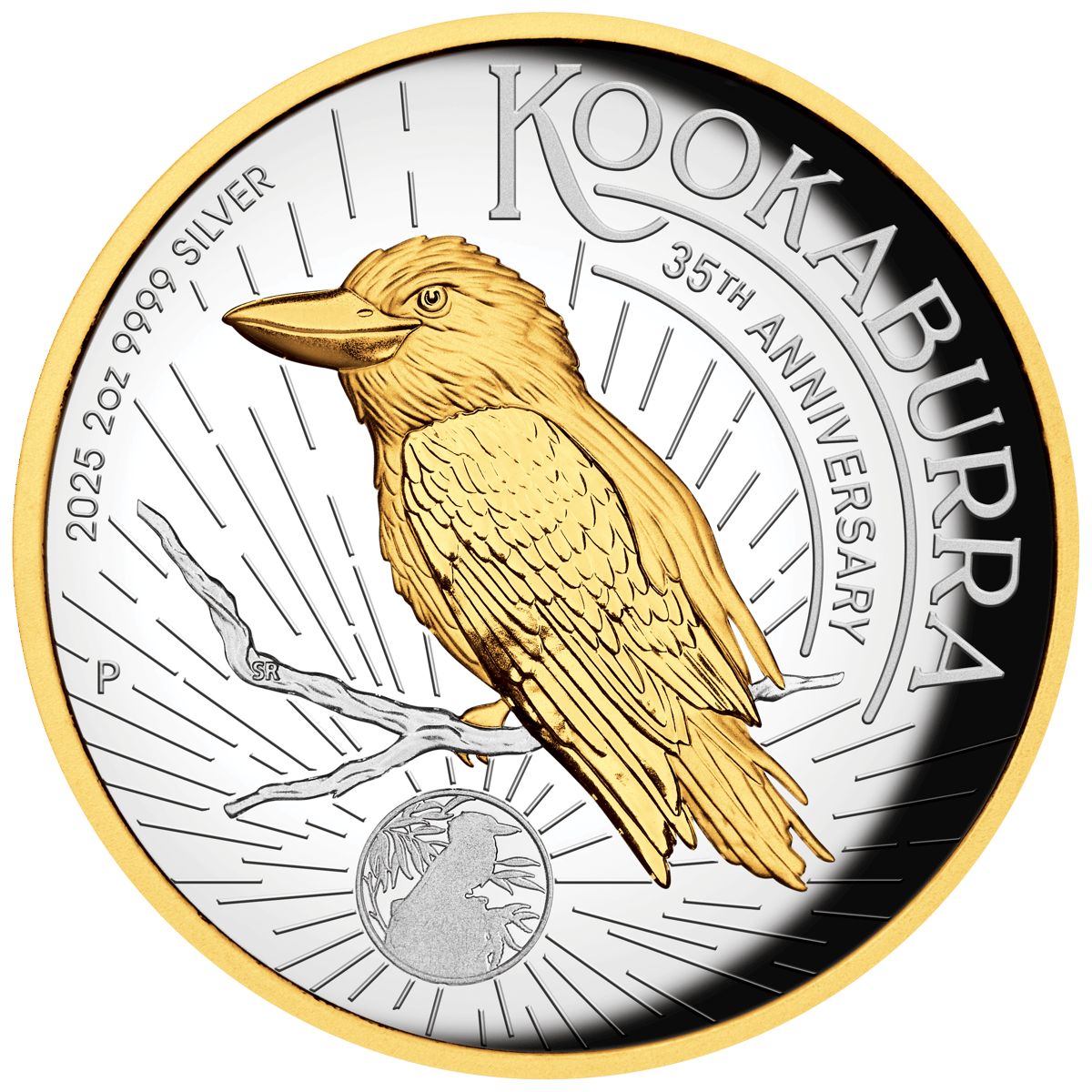 2025 australian kookaburra 2oz silver proof gilded coin