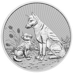 2022 Mother & Baby Dingo 2oz .9999 Silver Bullion Piedfort Coin in PM Plastic Flip