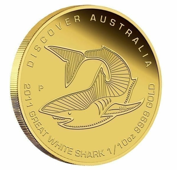 1117GCAA-2011-discover-australia-dreaming-series-great-white-shark-110oz-9999-gold-proof-coin-the-perth-mint