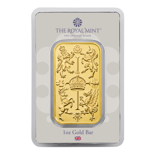 The royal celebration 1oz gold minted bullion bar