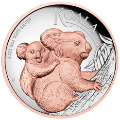 2023 Australian Koala 5oz Silver Proof High Relief Gilded Coin