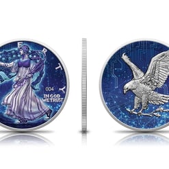 2022 artificial intelligence - american silver eagle 1oz. 999 coloured silver coin