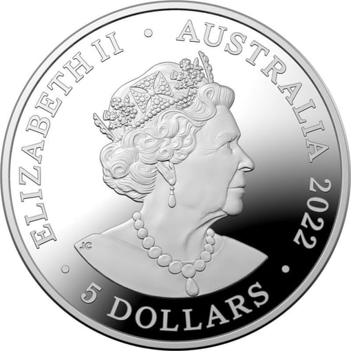 2022 $5 wallal centenary - australia tests einstein's theory 1oz. 999 silver proof domed coin