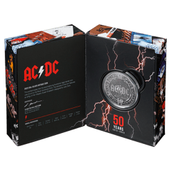 2023 50c 50th anniversary of ac/dc antiqued silver coin