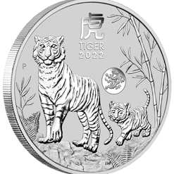 2022 year of the tiger with dragon privy 1oz. 9999 silver bullion coin