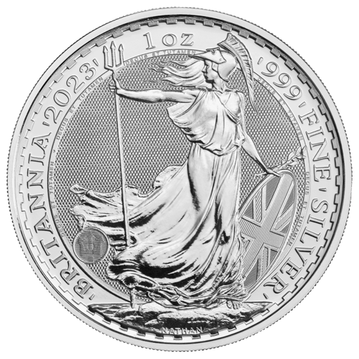2023 britannia 1oz. 999 silver bullion coin with queens effigy