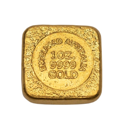 Engelhard australia 1oz. 9999 square gold cast bullion bar