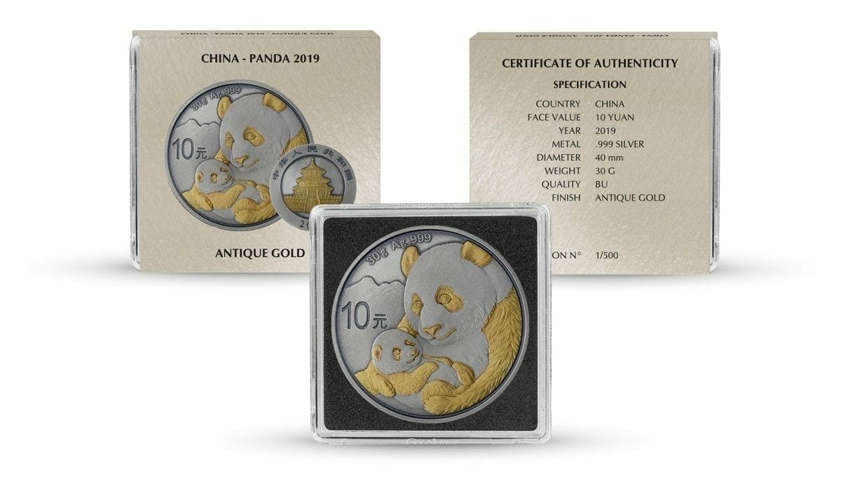 Antgoldpanda1oz-2019-chinese-panda-30g-silver-coin-antique-gold-edition