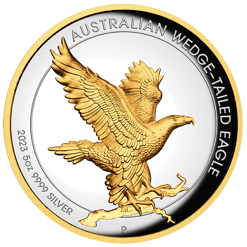 2023 Australian Wedge-Tailed Eagle 5oz Silver Proof High Relief Gilded Coin