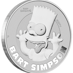 2022 the simpsons - bart simpson 1oz. 9999 silver coin in card