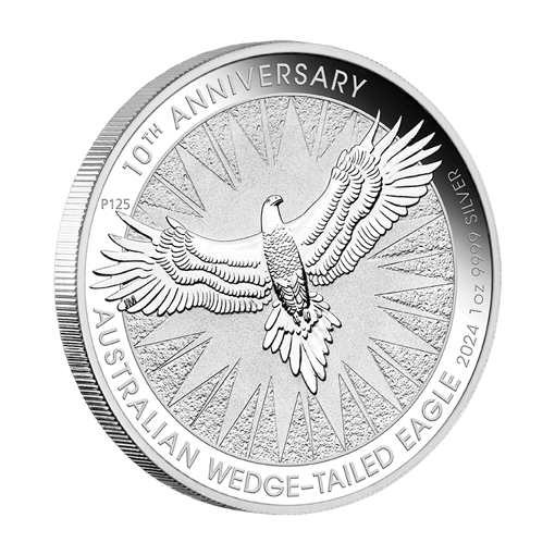 2024 australian wedge-tailed eagle 10th anniversary 1oz. 9999 silver bullion coin
