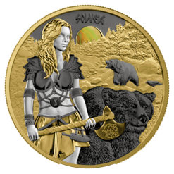 2024 Valkyries - Solveig Valhalla 1oz .9999 Silver Gilded Coin