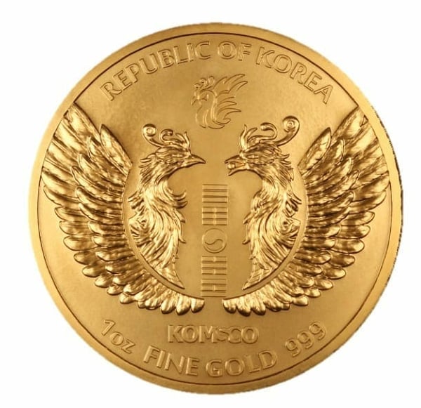 2020skphoenix1ozg-2020-south-korean-phoenix-1oz-999-gold-bullion-round