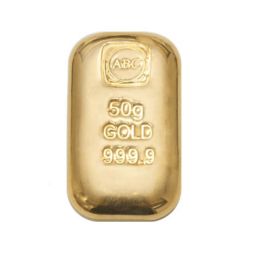 Abc50ggcbb abc-50g-9999-gold-cast-bullion-bar