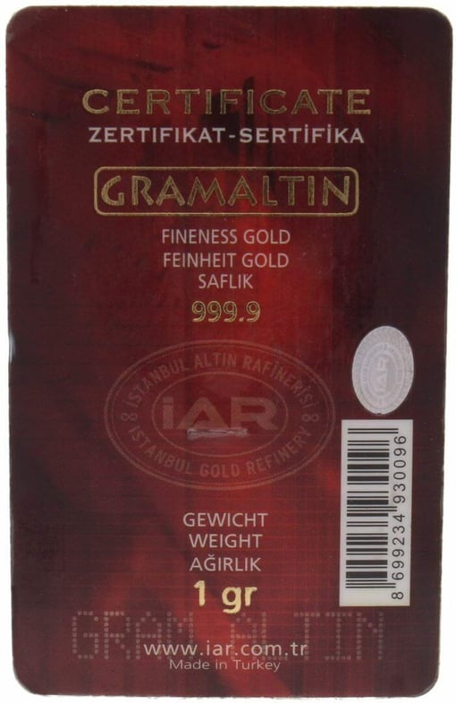 Iar1ggoldbarred istanbul-gold-refinery-1g-9999-gold-minted-bulli