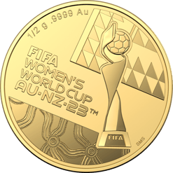 2023 FIFA Womens World Cup 0.5g Gold Frosted UNC Coin