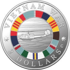2023 $2 Vietnam War - 50th Anniversary of the end of Australia's Involvement C Mintmark Silver Proof Coin
