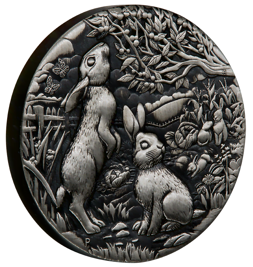 3S2306CGAA-2023-year-of-the-rabbit-2oz-silver-antiqued-coin