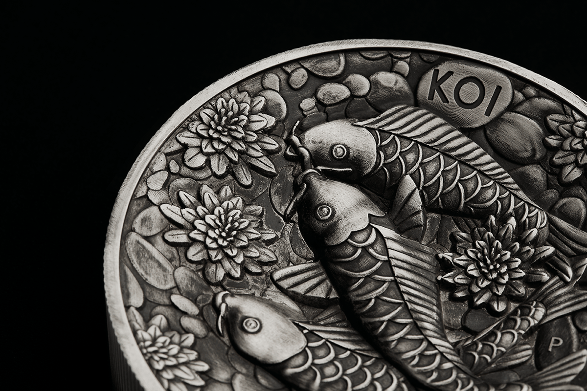 23p74aaa-2023-koi-fish-2-kilo-silver-antiqued-high-relief-coin