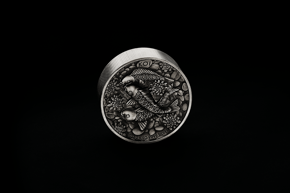 23p74aaa-2023-koi-fish-2-kilo-silver-antiqued-high-relief-coin