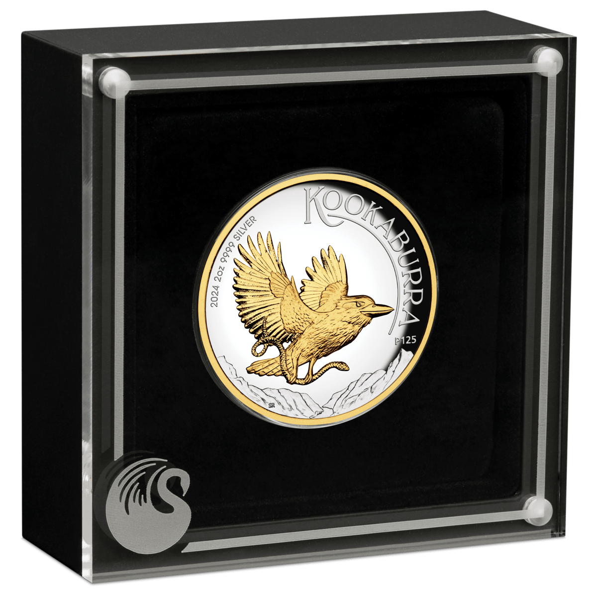 24322ccaa-2024-australian-kookaburra-2oz-silver-proof-high-relief-gilded-coin