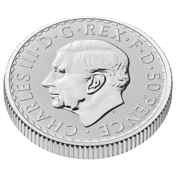 Obverse-side-on-ukb25so14-2025-britannia-1-4oz-silver-coin