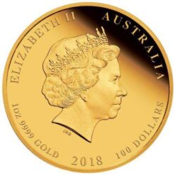 2018 1 oz - Coloured Dog - Gold Coin - The Perth Mint 9999