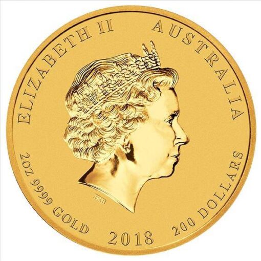 2018 year of the dog 2oz 9999 gold bullion coin lunar series the perth mint bu