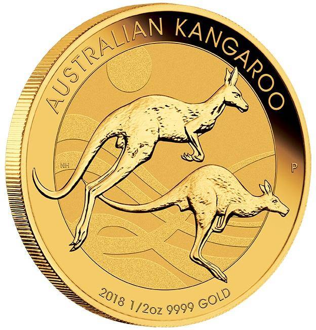 2018 Australian Kangaroo 1/2oz .9999 Gold Bullion Coin - The Perth Mint BU