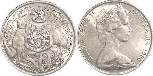 Australian 1966 50c Round Silver Coin - 80% Silver 2