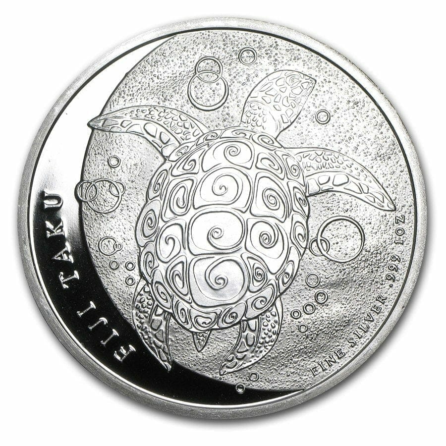 2011 Hawksbill Turtle Fiji Taku 1oz .999 Silver Bullion Coin - New Zealand Mint 1