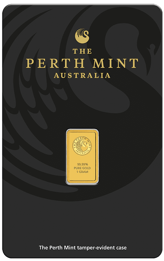 Perth Mint Kangaroo 1g .9999 Gold Minted Bullion Bar 9