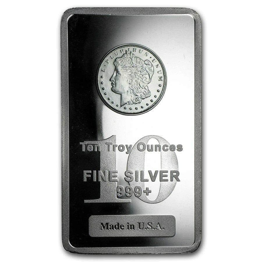 Morgan Dollar 10oz .999 Silver Bullion Bar 1