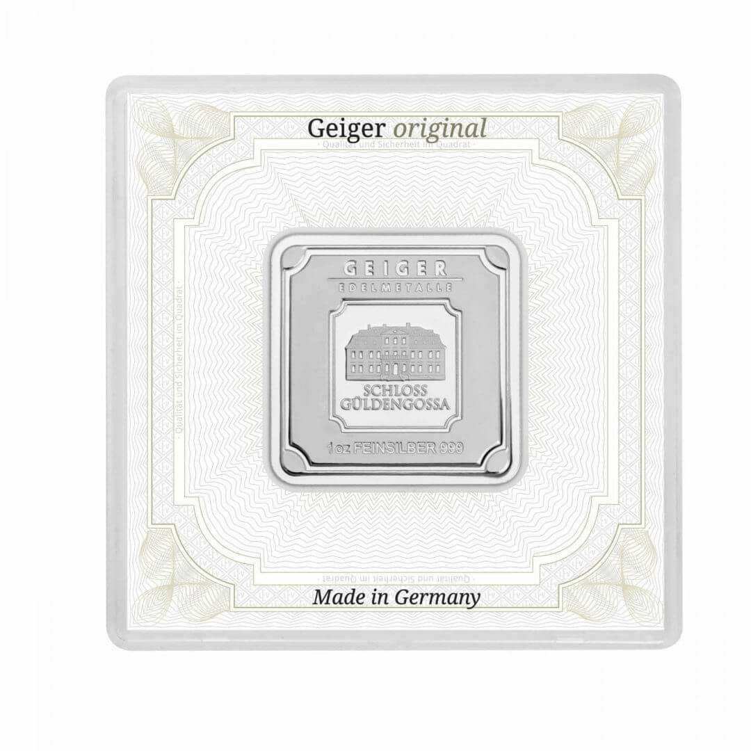 Geiger Edelmetalle 1oz .999 Silver Minted Bullion Bar in Security Capsule 1