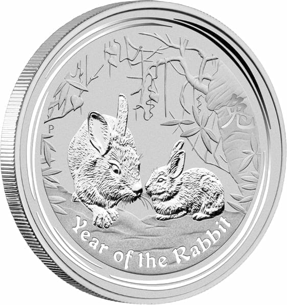2011 Year of the Rabbit 2oz .999 Silver Bullion Coin - Lunar Series II - The Perth Mint 2