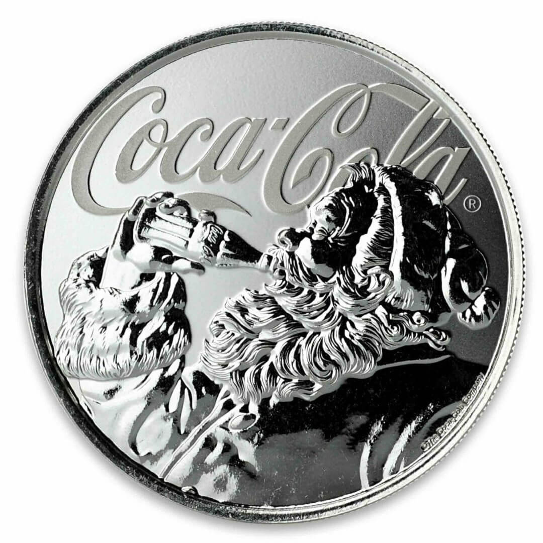 2019 1oz .999 Silver Coca-Cola Santa Holiday Coin - Limited Mintage Collectible 3