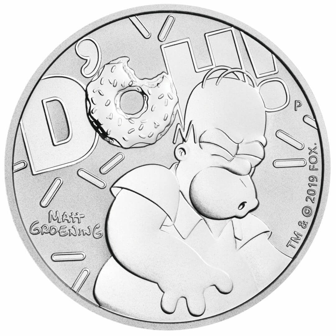 2019 The Simpsons - Bart & Homer 2 Silver Coin Set - Coloured 1oz & 1oz in Card 13