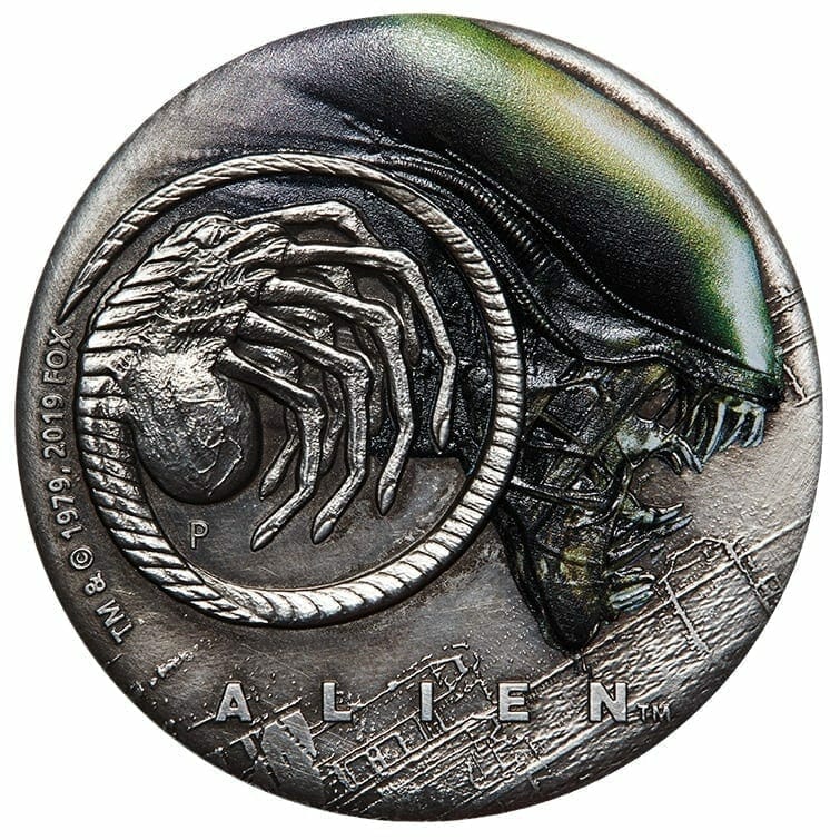 2019 Alien 40th Anniversary 2oz Silver Antiqued Coin 1