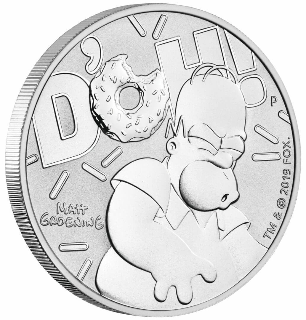 2019 The Simpsons - Bart & Homer 2 Silver Coin Set - Coloured 1oz & 1oz in Card 16