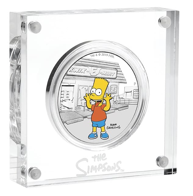 2019 The Simpsons - Bart & Homer 2 Silver Coin Set - Coloured 1oz & 1oz Bullion 2